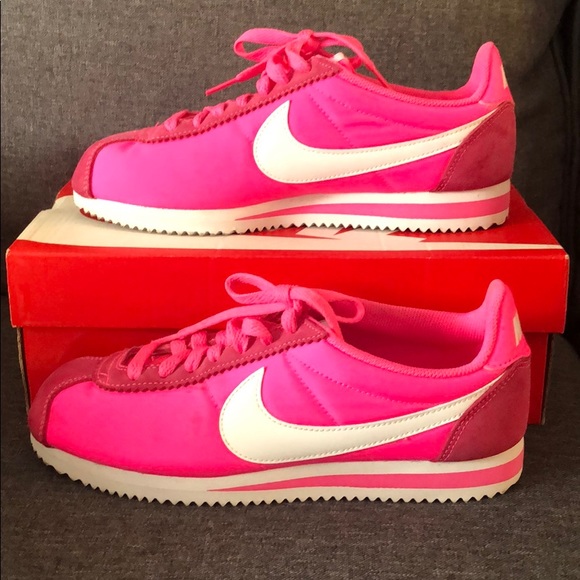 hot pink nike cortez